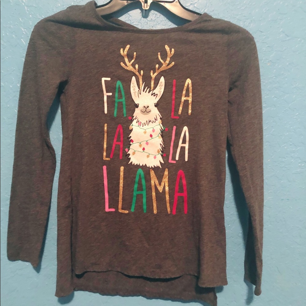 Long sleeve Christmas themed llama